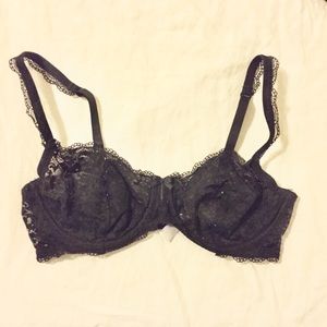Black lace unlined bra